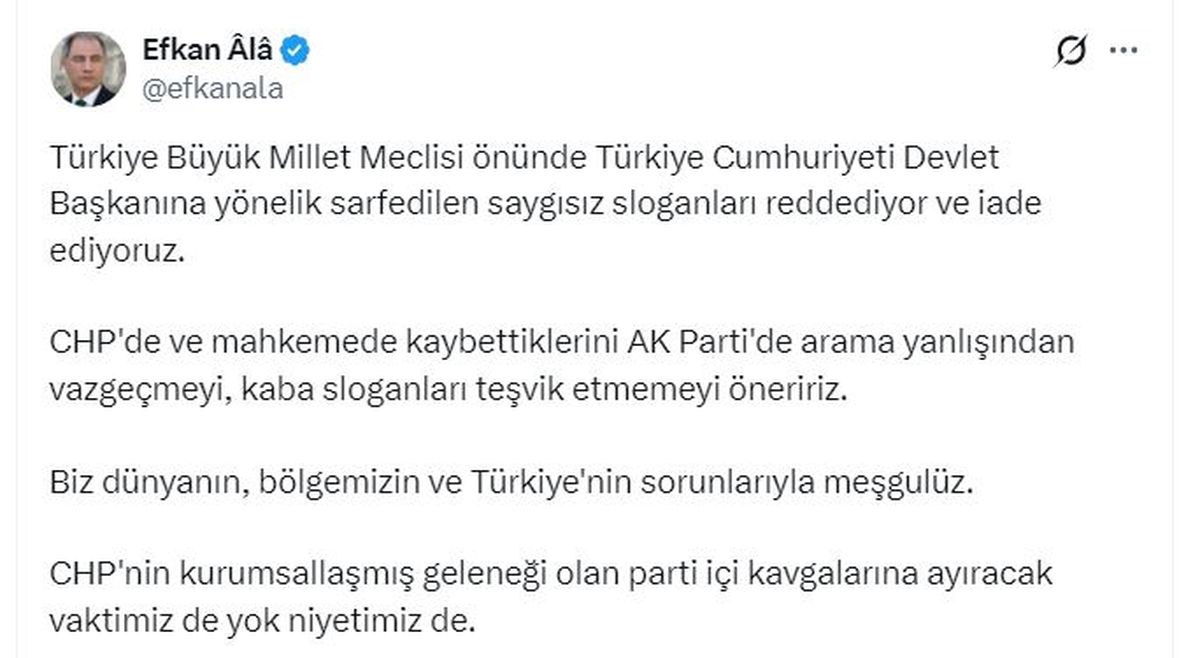 Ala’dan Saygısız Sloganlara Tepki