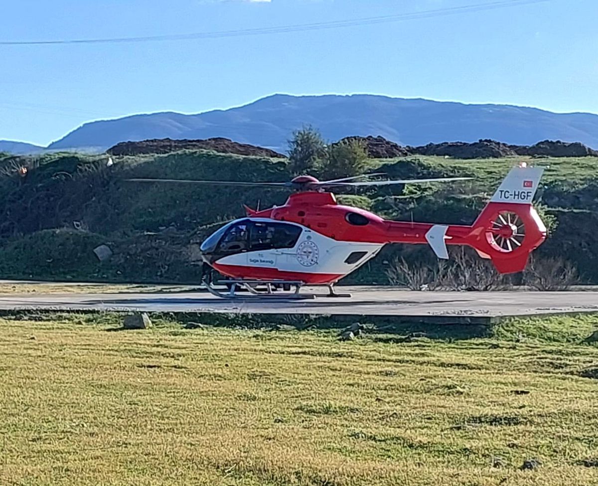 Kalp Krizi Geçiren Hasta Helikopterle Kurtarıldı