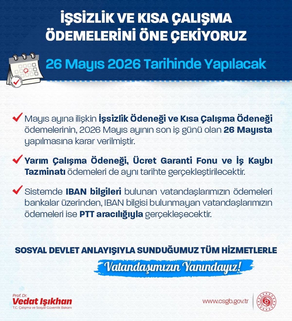 İşsizlik ve Kısa Çalışma Ödeneği Bayramda