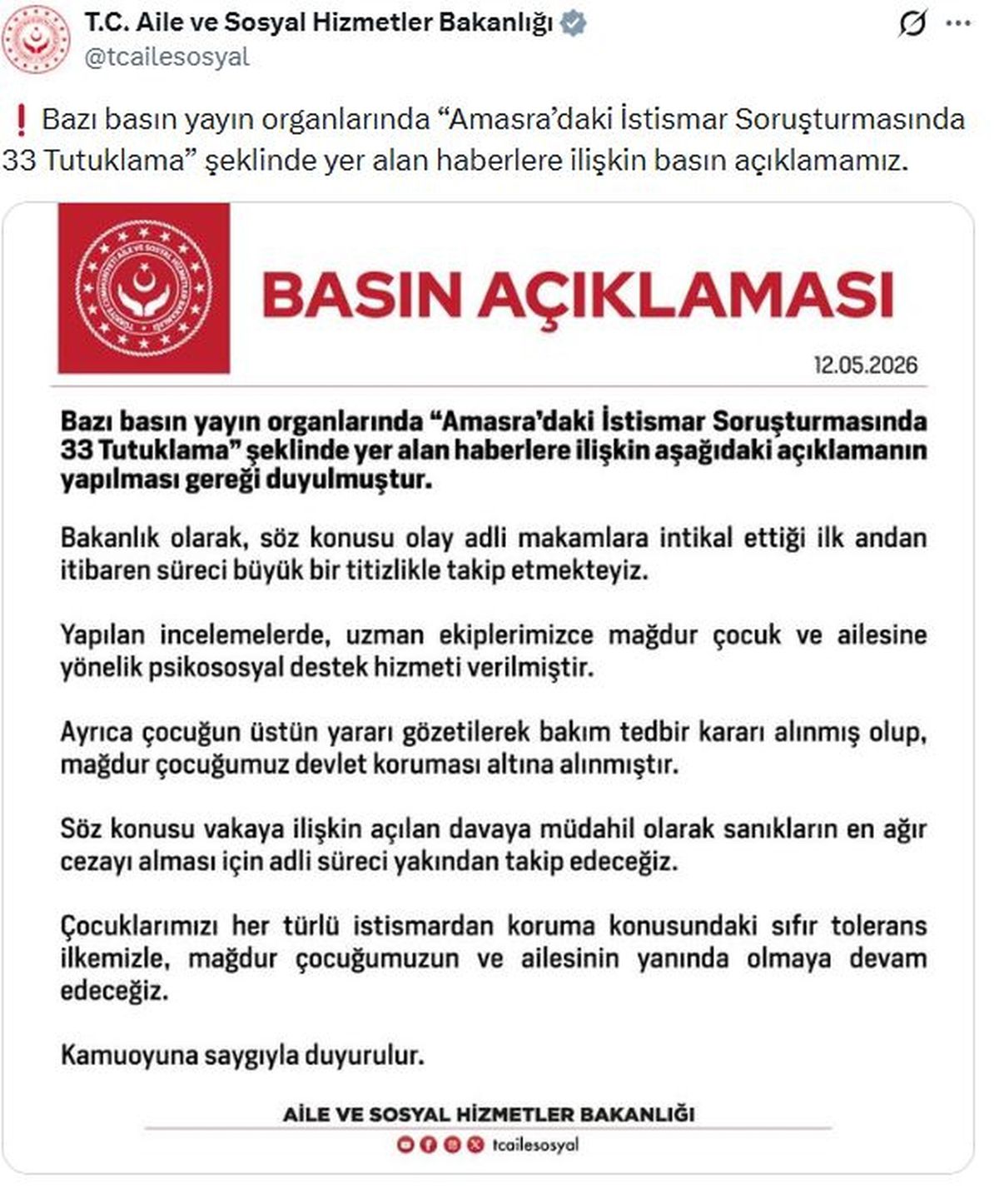 Amasra’da İstismar Vakası: Bakanlık Önlem Aldı