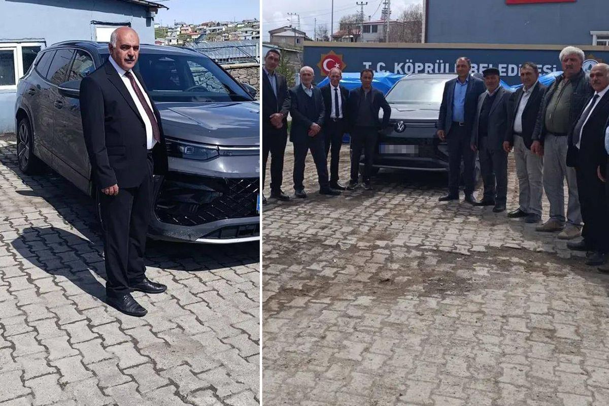 Belediye binası önünde “makam aracı” pozu