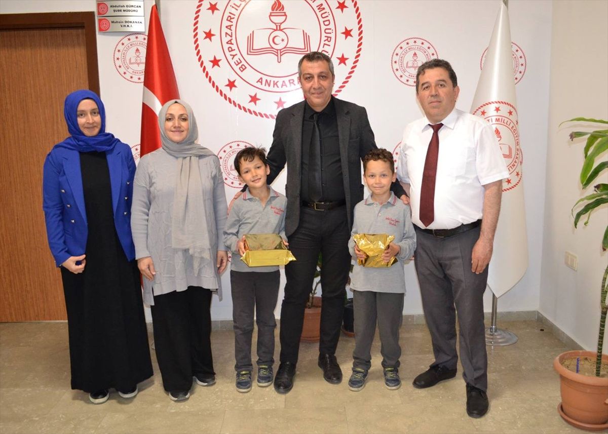 Beypazarı’nda ikiz kardeşler, su tasarruf yarışmalarında başarı gösterdi