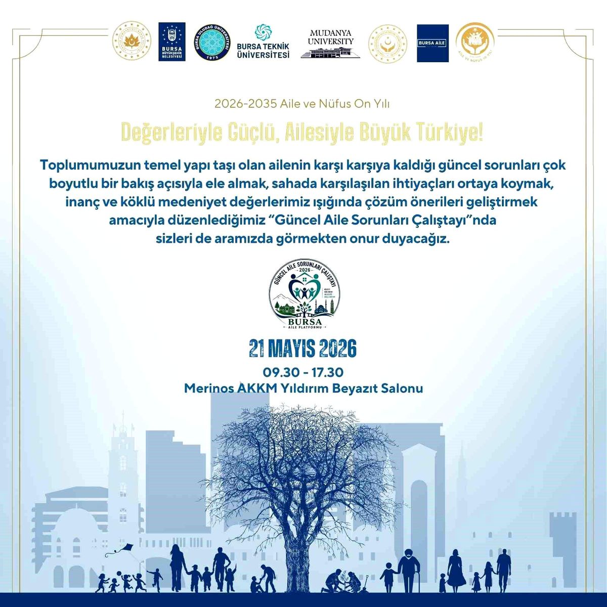 Bursa’da Aile Sorunları Çalıştayı Düzenlenecek