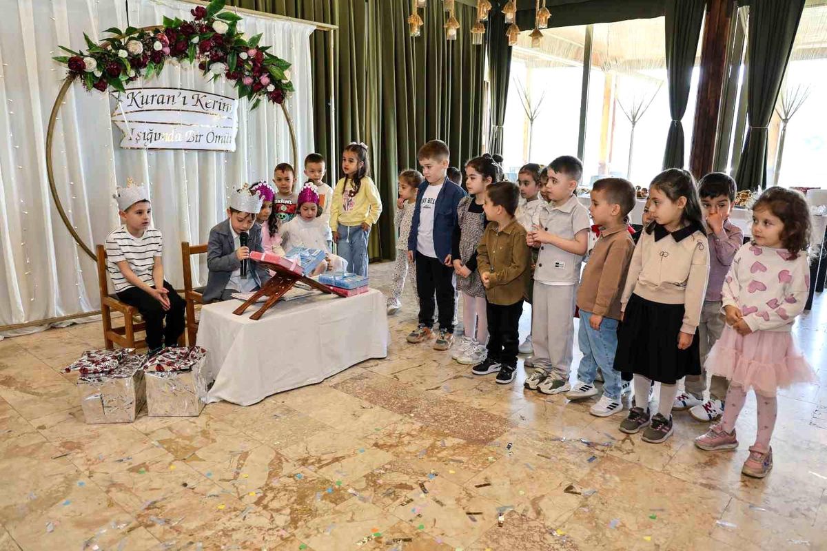 Çameli’de minik öğrencilerin Kur’an-ı Kerim’e geçiş heyecanı düzenlenen törenle taçlandı
