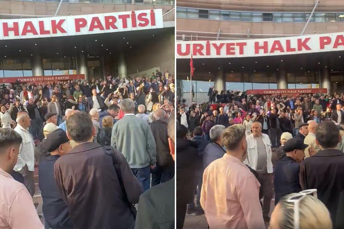 CHP Genel Merkezi’nin önünde “Hain Kemal” sloganları atılıyor