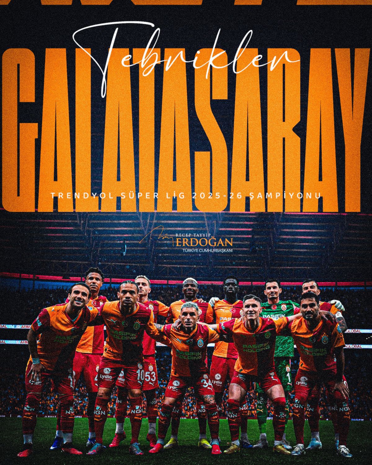 Cumhurbaşkanı Erdoğan’dan Galatasaray’a tebrik mesajı