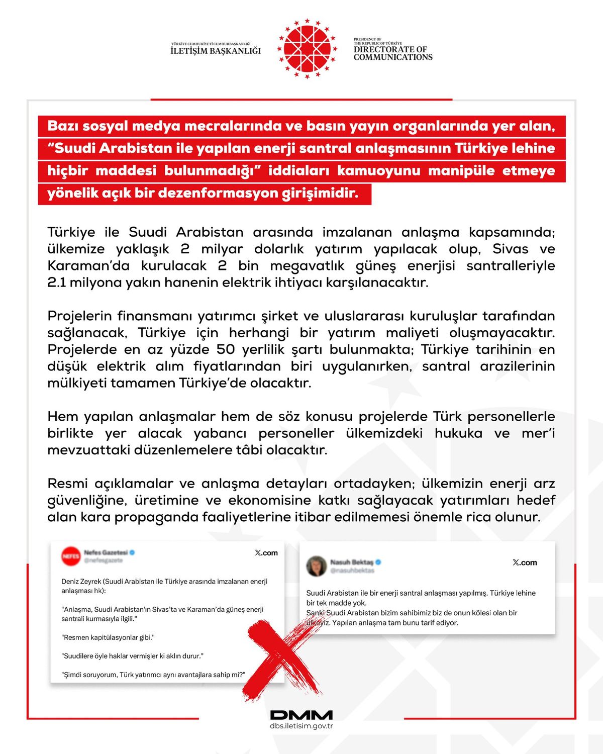 DMM: Suudi Anlaşma Dezenformasyon