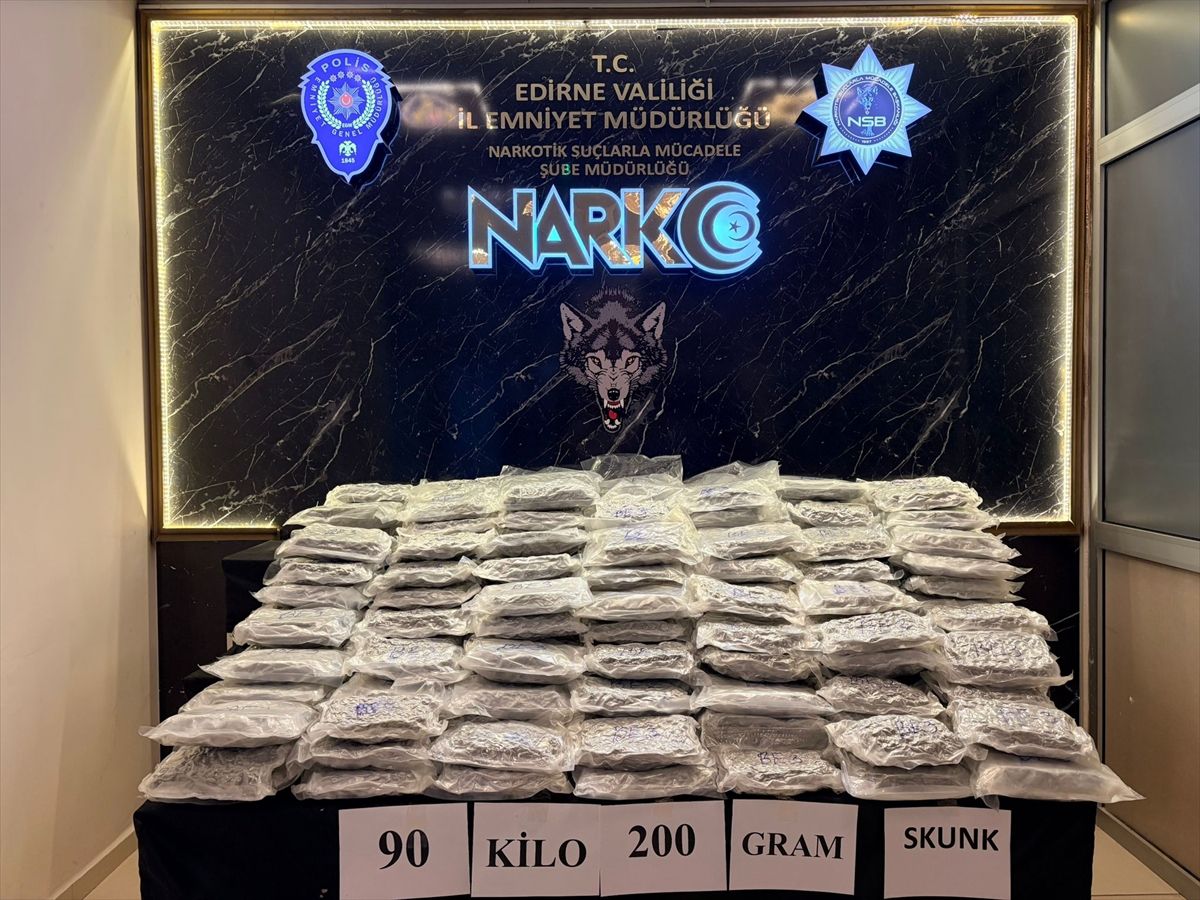 Edirne’de 90 Kilo Skunk Ele Geçirildi