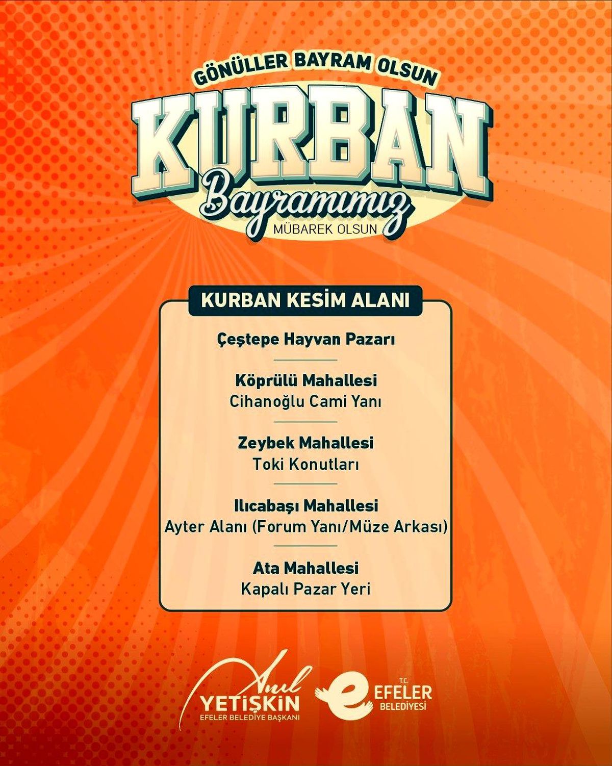 Efeler’de kurban kesim noktaları belirlendi