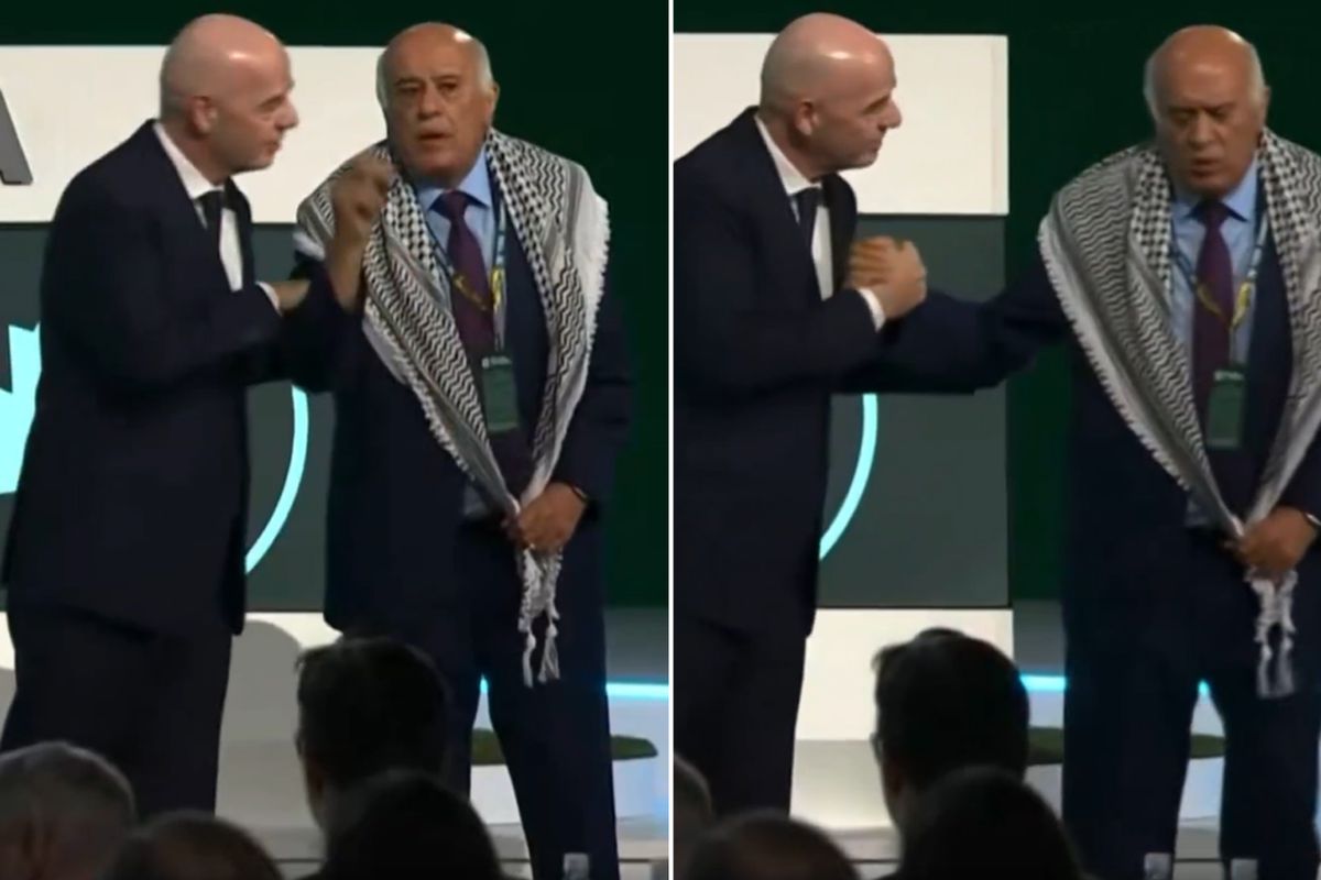 Infantino’dan skandal hareket! Filistin Futbol Federasyonu Başkanı sahneyi terk etti