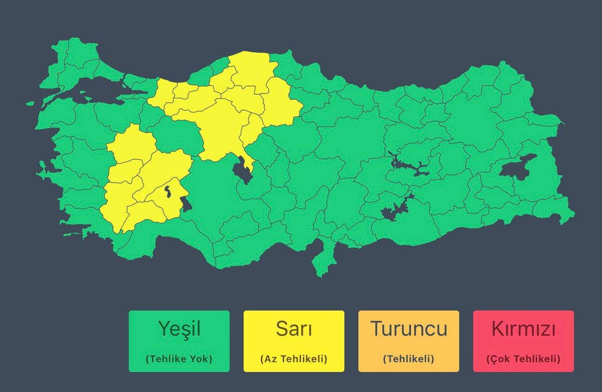 Gök Gürültülü Sağanak Yağış Uyarısı