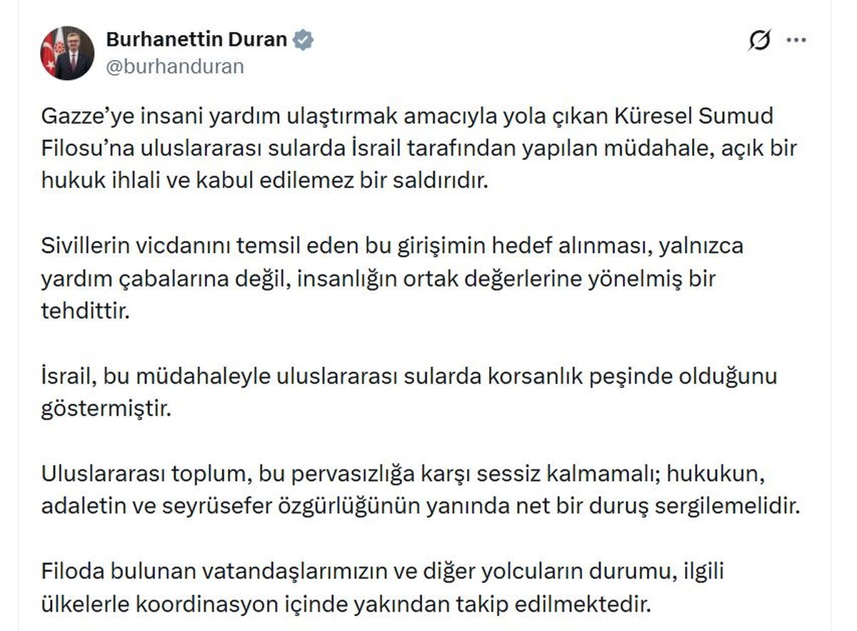 İletişim Başkanı Duran’dan İsrail’e Sert Tepki