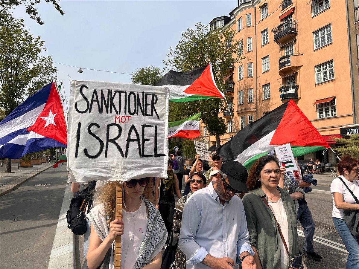 Stockholm’de İsrail Protestosu