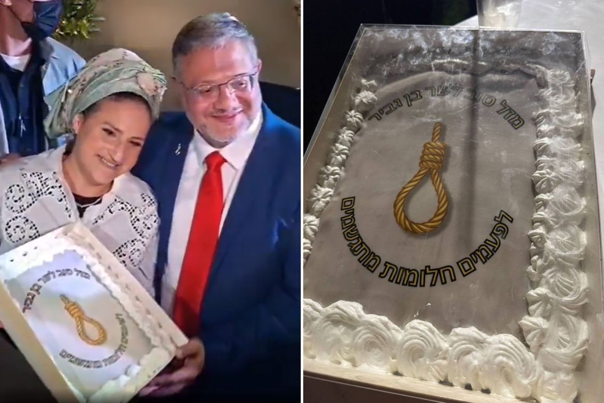 İsrailli bakanın doğum gününde skandal “urgan” pastası: Bazen hayaller gerçek olur