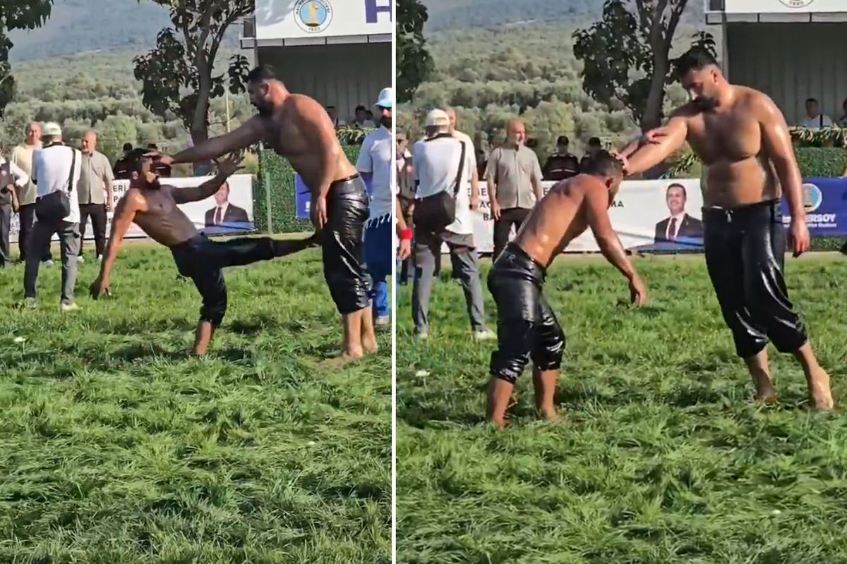 Kendinden 2 kat büyük rakibine kafa tuttu