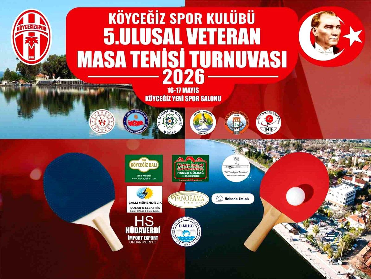 5. Ulusal Veteran Masa Tenisi Turnuvası Köyceğiz’de