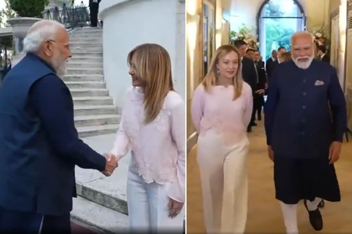 Meloni’nin Modi’yi karşıladığı kıyafet gündem oldu: Evinin bahçesinde gibi