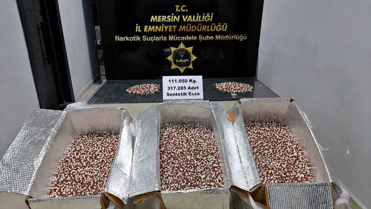 Mersin’de 317 Bin Uyuşturucu Hap Ele Geçirildi
