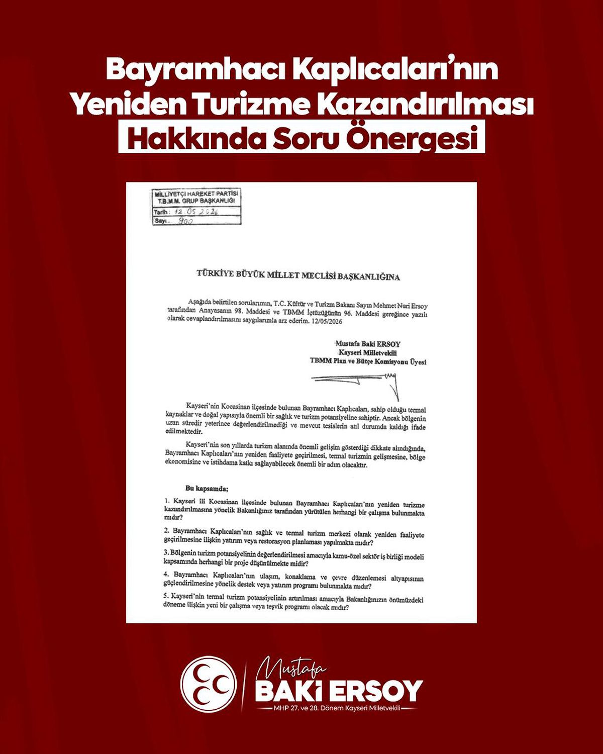 Bayramhacı Kaplıcaları’na Yeniden Turizm Vurgusu