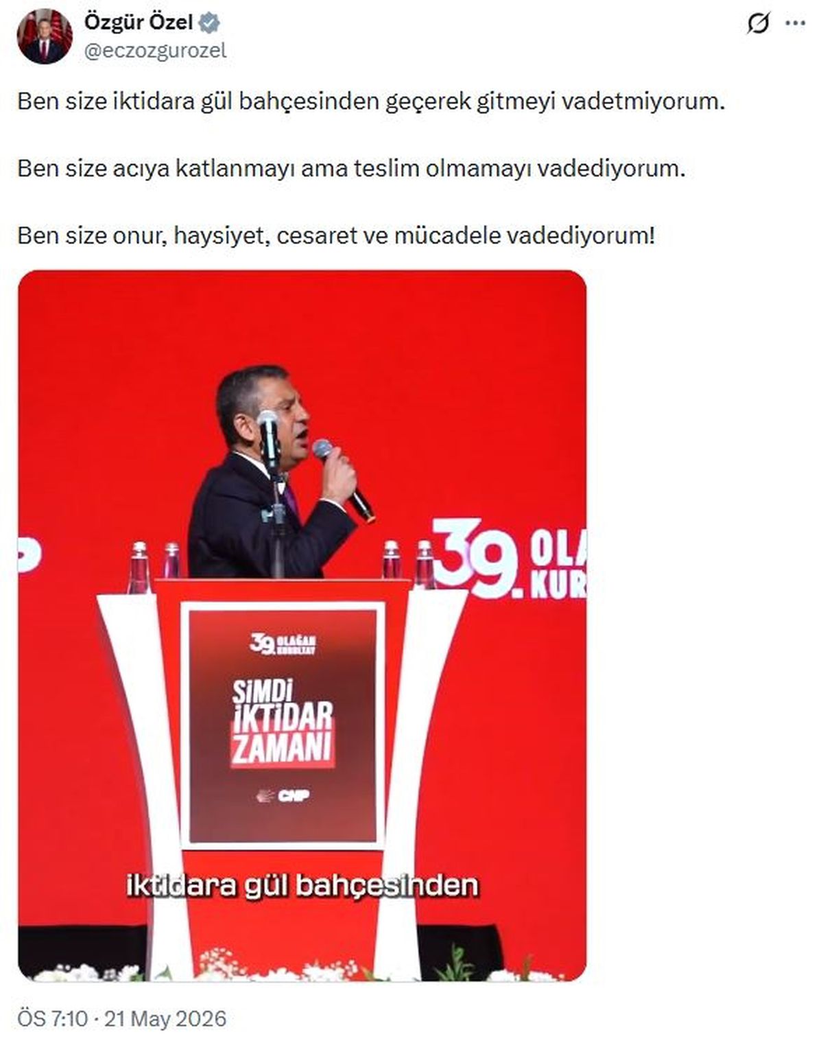 Özgür Özel’den Kurultay Açıklaması