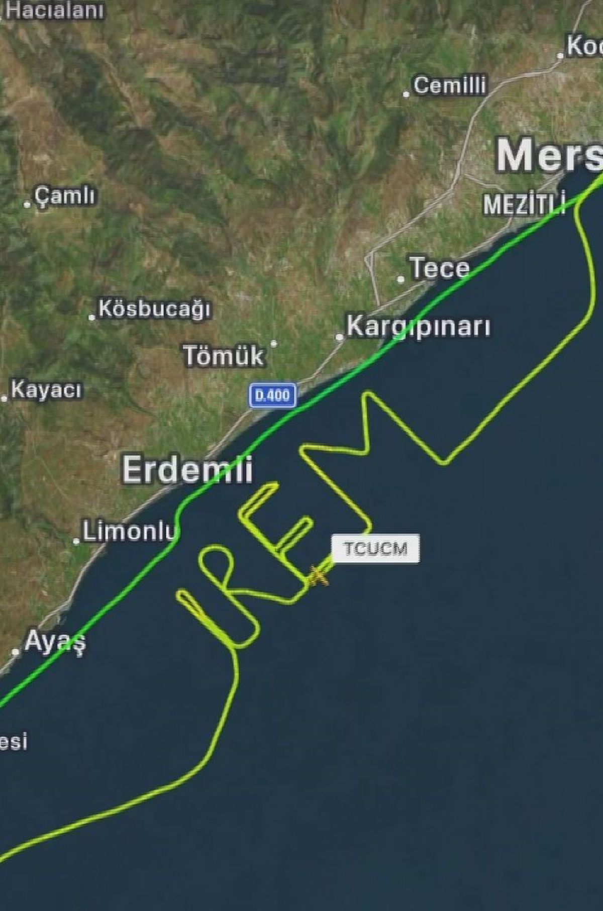Uçak, Gökyüzüne ‘İrem’ Yazdı