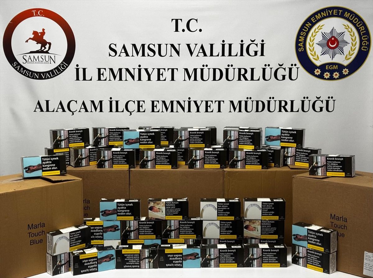 Alaçam’da Kaçak Makaron Operasyonu