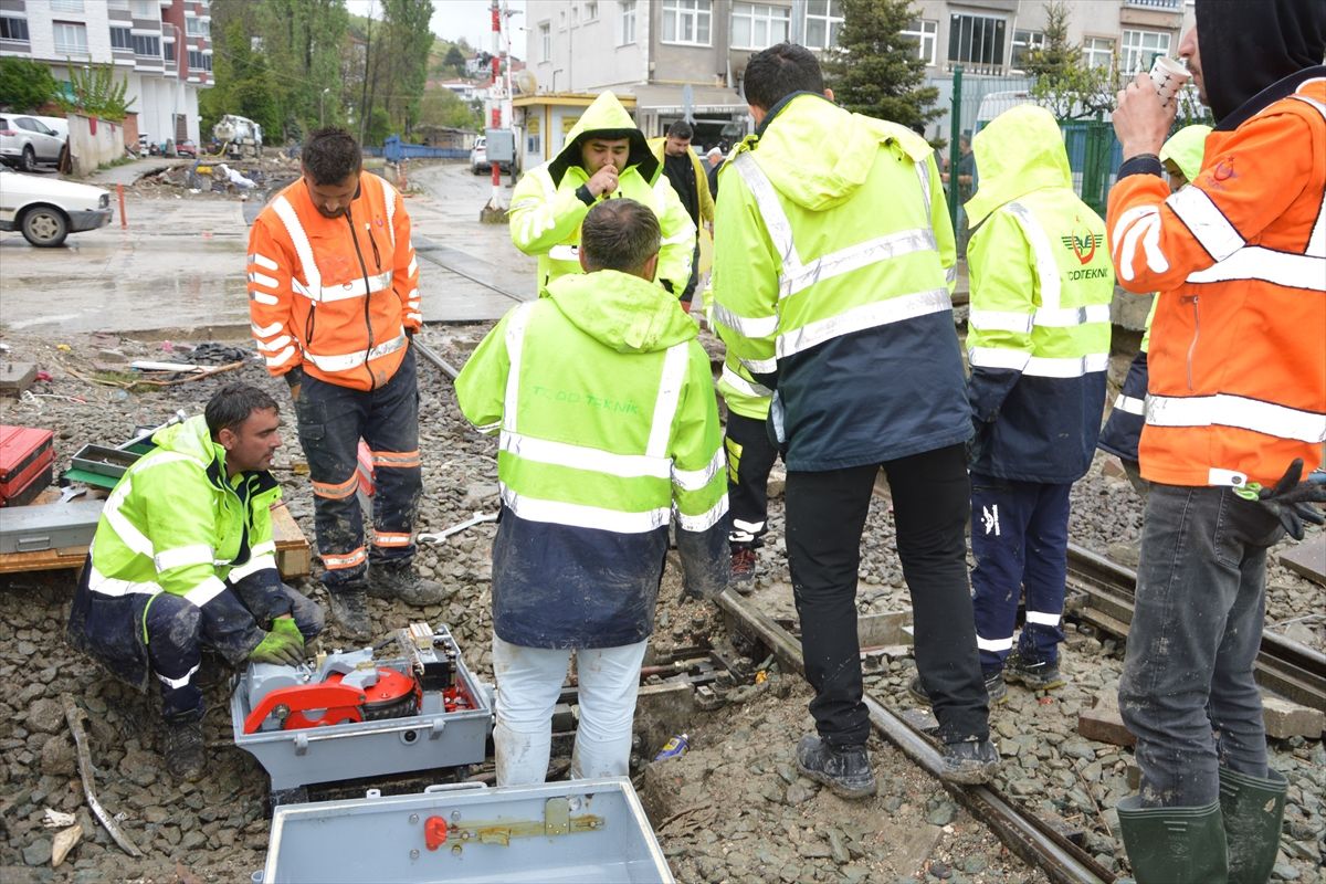 Samsun’da Selden Zarar Gören Demir Yolu Onarıldı