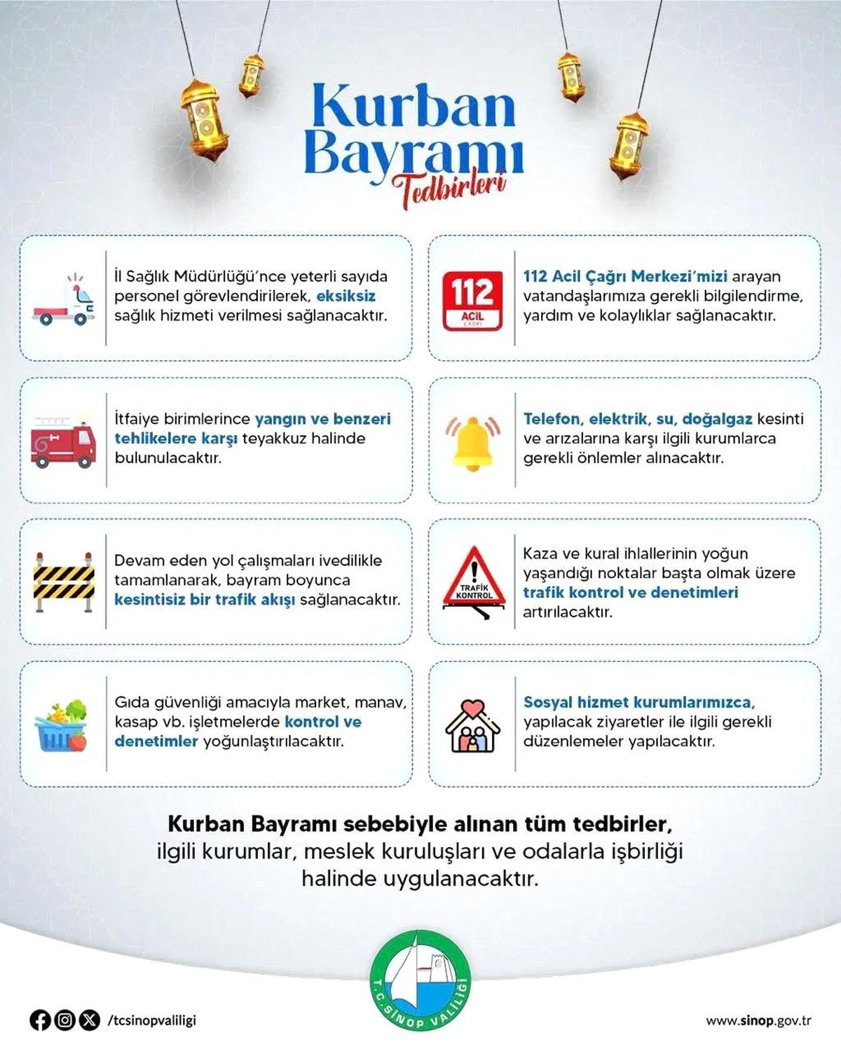 Sinop’ta Kurban Bayramı İçin Güvenlik Tedbirleri