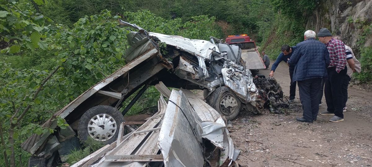 Giresun’da Kamyonet Uçurumdan Düştü