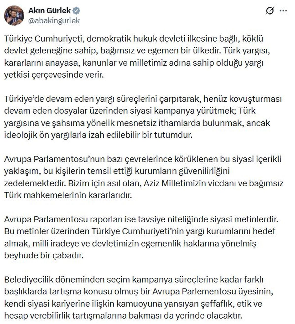 Bakan Gürlek: Yargıya Hedef Alan Raporlar Beyhude