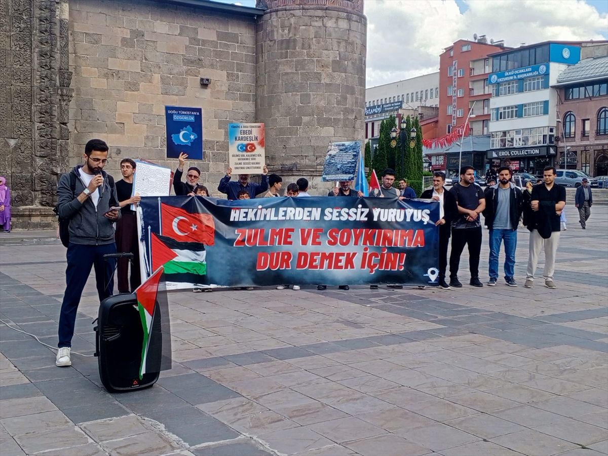 Erzurum’da Gazze için 135. haftada sessiz yürüyüş