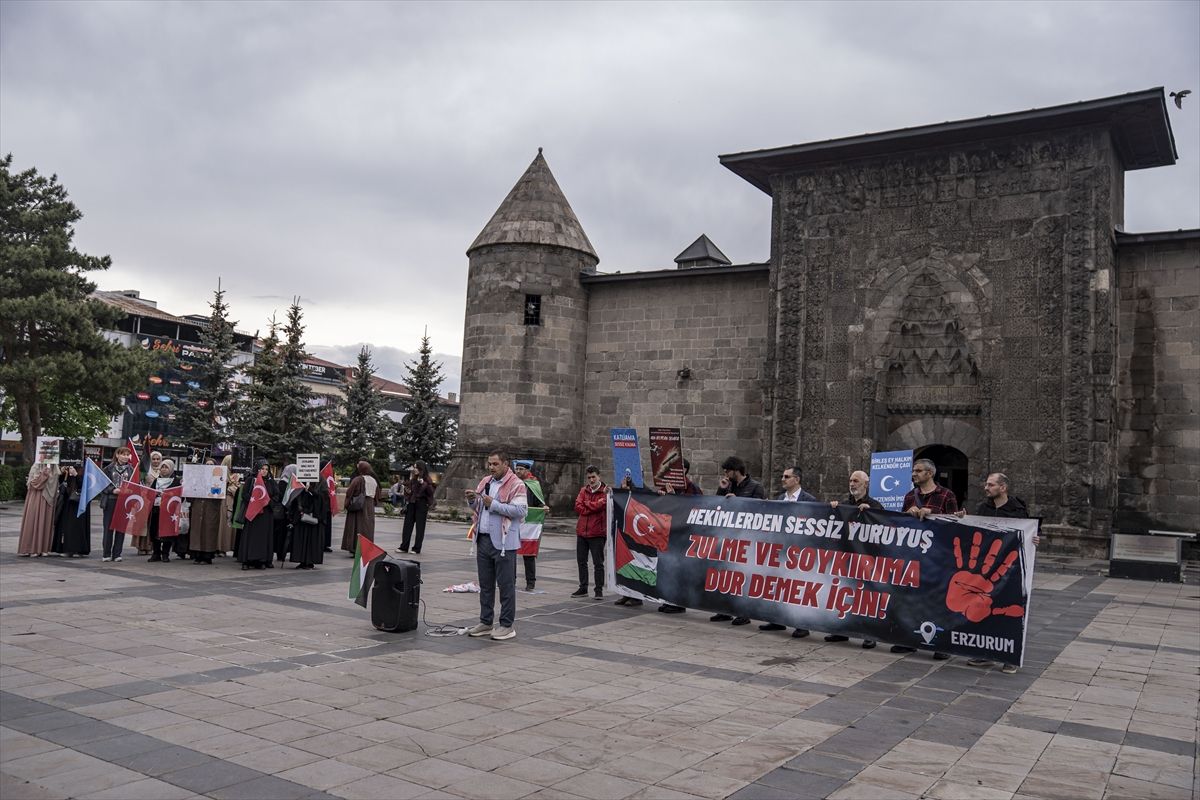Erzurum’da Hekimlerden Gazze İçin Protesto