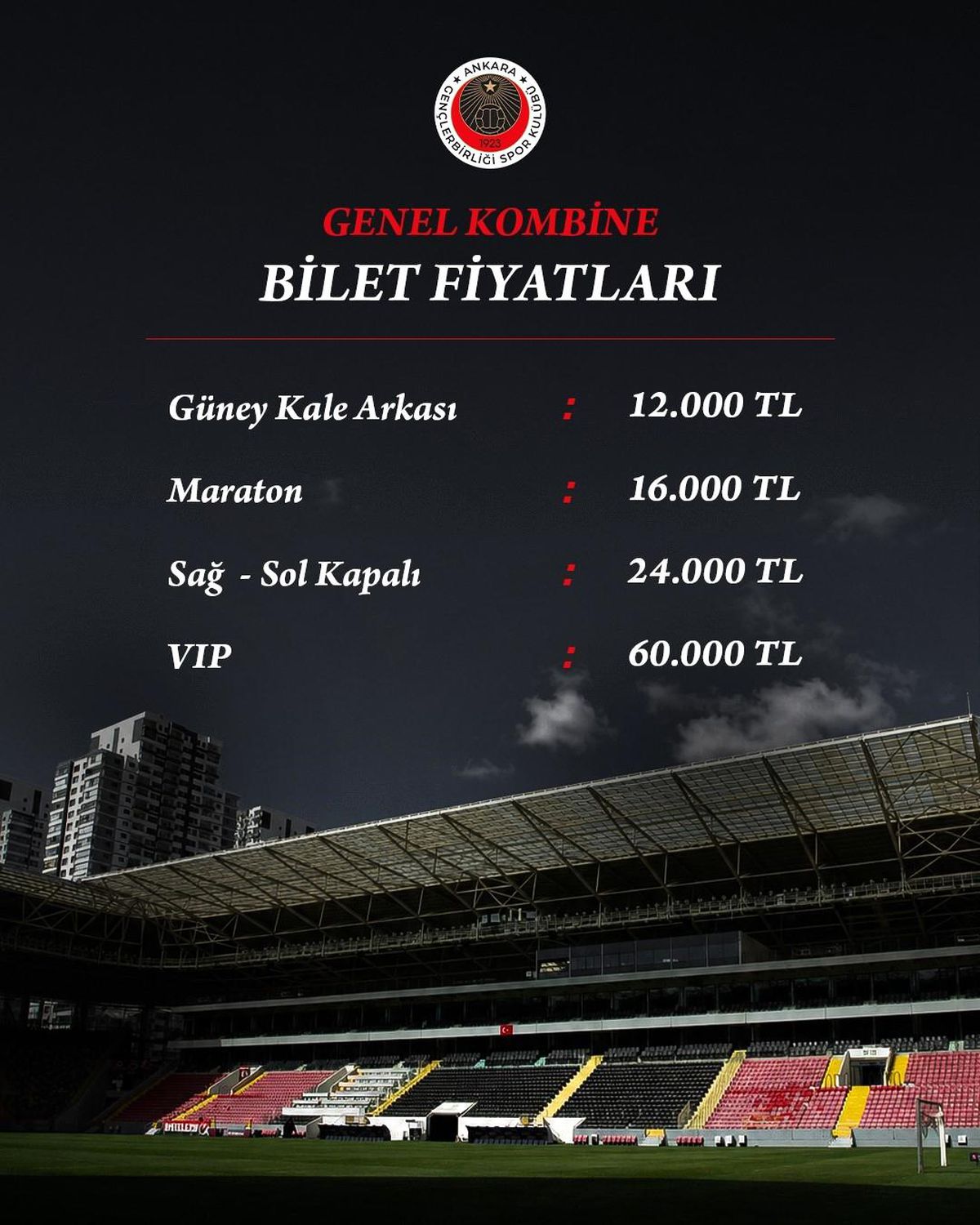 Gençlerbirliği’nde Kombine Bilet Satışı Başladı
