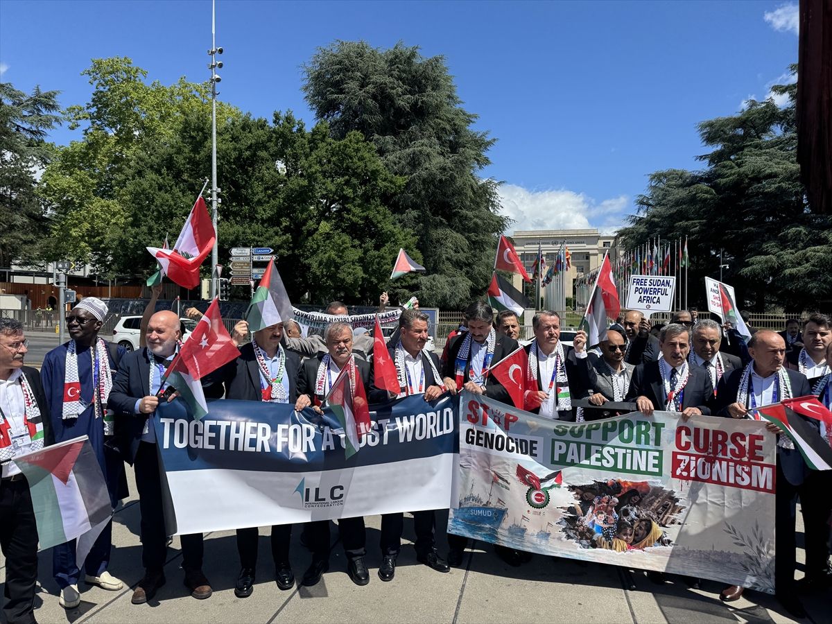 HAK-İŞ’ten Cenevre’de Filistin’e Destek Gösterisi