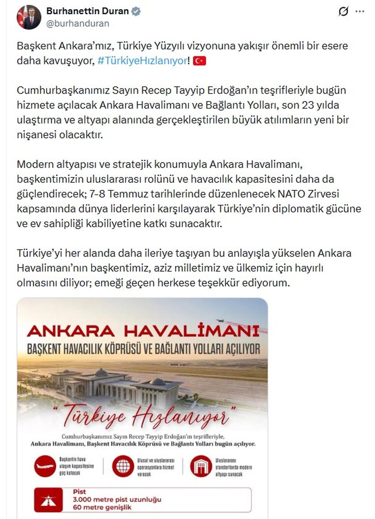 Ankara Havalimanı NATO Zirvesi’ne hazır