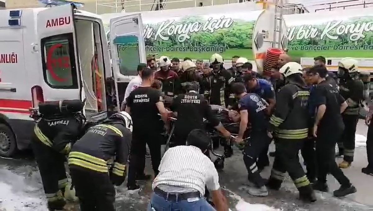 Konya’da Fabrika Yangını: 1 İtfaiye Eri Yaralandı