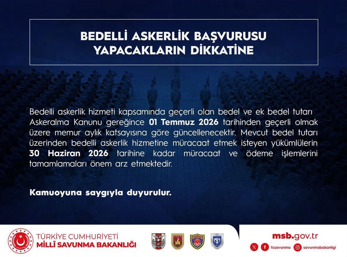 Bedelli Askerlik Tutarı Güncelleniyor