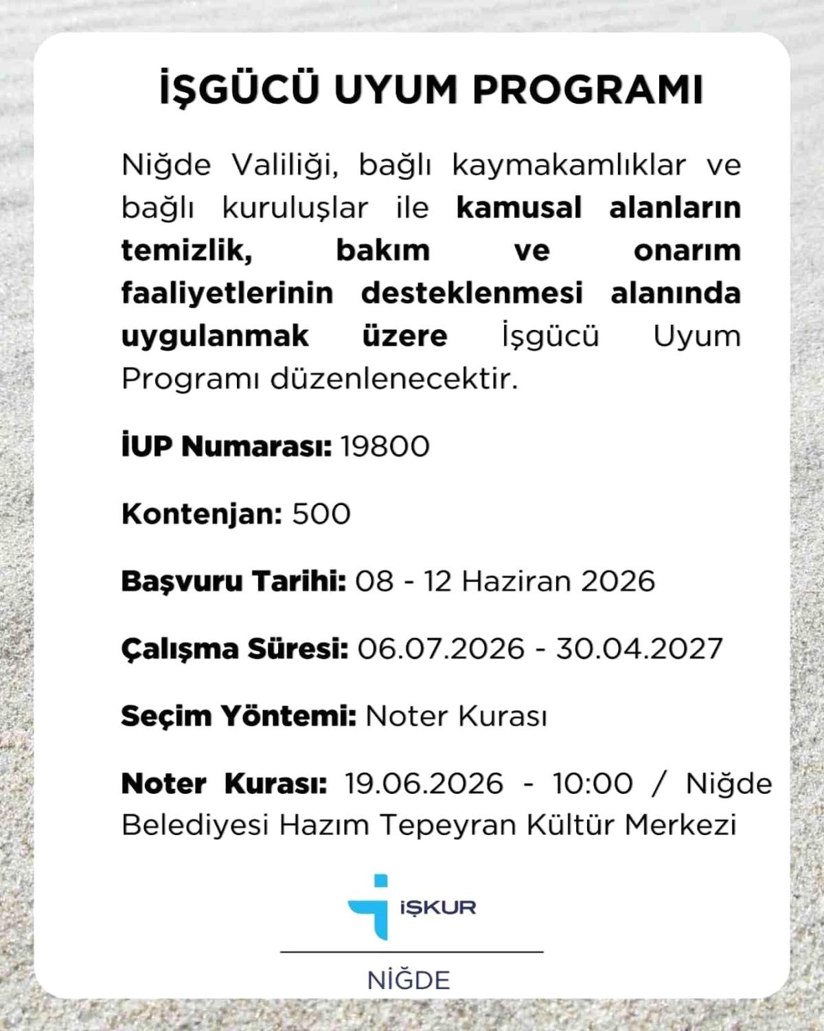 Niğde’de 500 kişilik istihdam fırsatı
