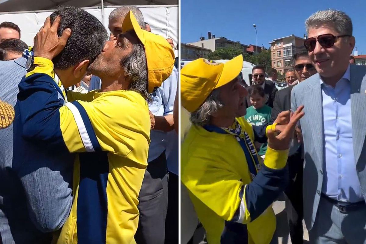 Rambo Okan, Hakan Safi’yi alnından öptü