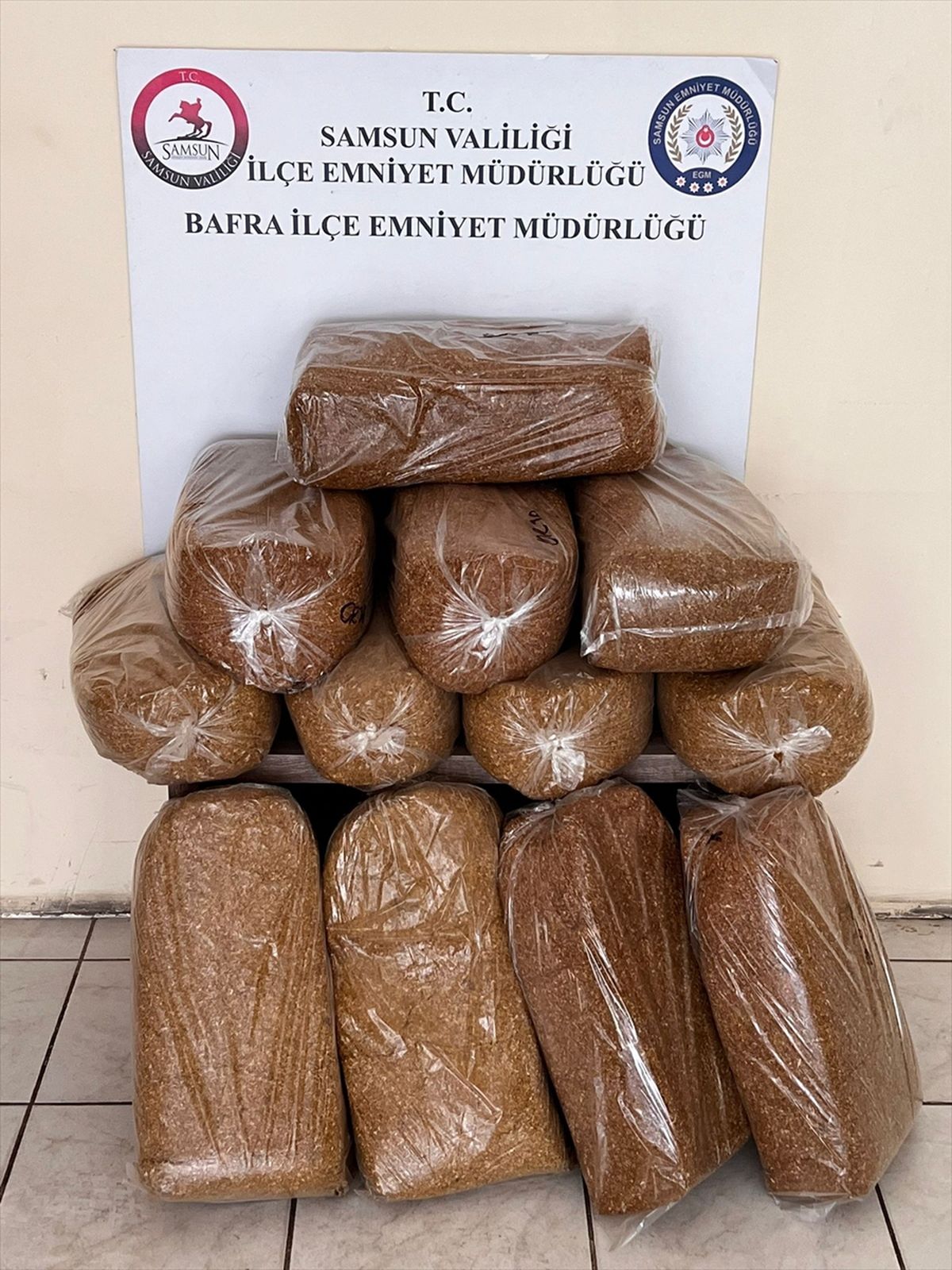 Bafra’da 60 Kilogram Kaçak Tütün Ele Geçirildi