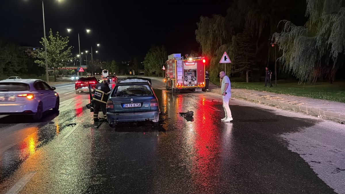 Otomobil Yangınında Sürücü Yaralandı
