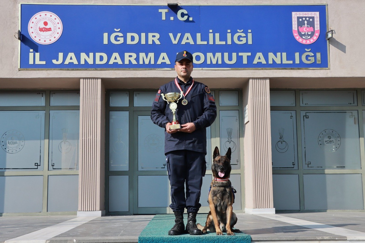 Iğdır Jandarmasının köpeği Çakıl, Nevşehir’deki yarışmayı birincilikle tamamladı